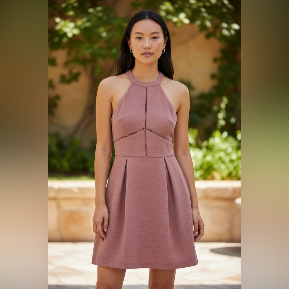 Speechless Rose Pink sleeveless Dress with pleats